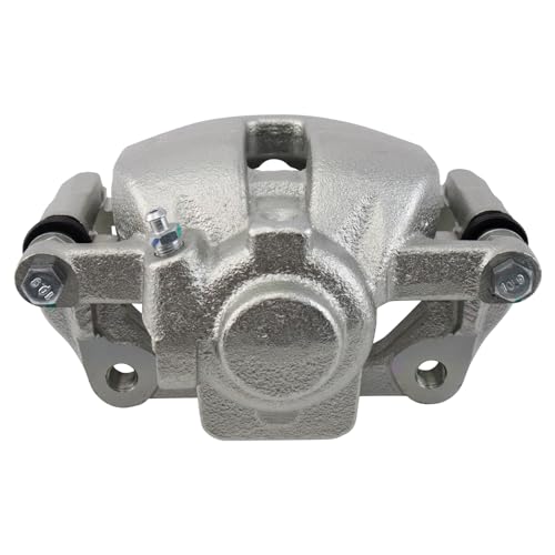 Image of TRQ Front Driver and Passenger Side Brake Caliper Set Caliper Brackets Hardware Compatible with 2007-2011 Mini Cooper With 280mm Diameter Front Rotors