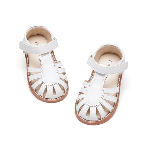 Image of Felix & Flora Toddler Girls Sandals Flower Girl Shoes Soft Rubber Princess Flat Shoes