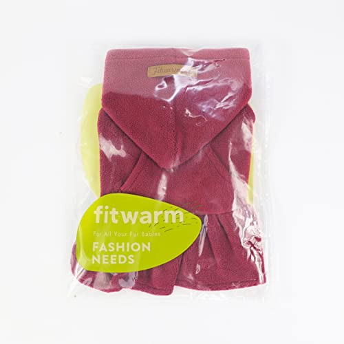 Fitwarm Fleece Dog Hoodie Dress, Vest Sweaters, Dog Clothes For Small Dogs Girl, Thermal Cat Apparel, Burgundy Red, Small #TOP7