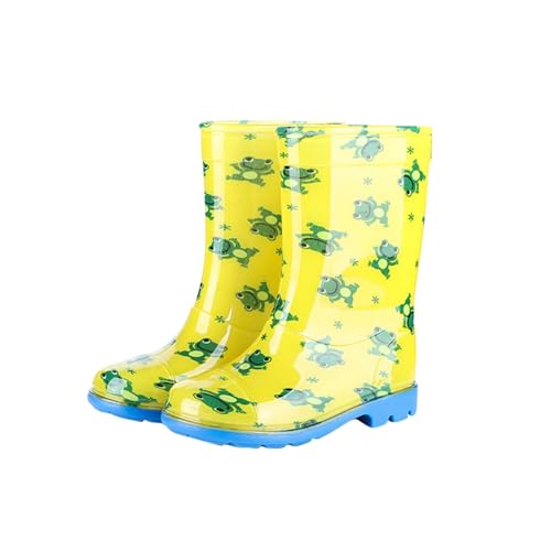 Botas de agua impermeables de goma para niños y niñas, zapatos de agua para la escuela, senderismo, barro, ligeros, para caminar, Amarillo, 35 EU