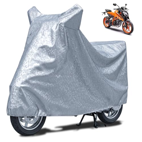 Image of FABTEC Waterproof Bike Body Cover Compatible with KTM 390 Duke, A3 (Silver)