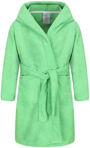 Kids Soft Towel Hooded Robe Cotton Bathrobe for Girls 5-16 Years