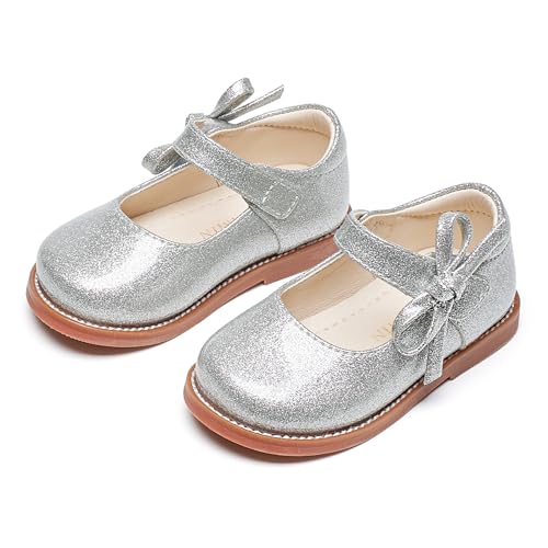 Image of PHIRAMIN Toddler Girl Mary Jane Student Oxford Shoes-Little Girl School Uniform Shoes for Wedding Party