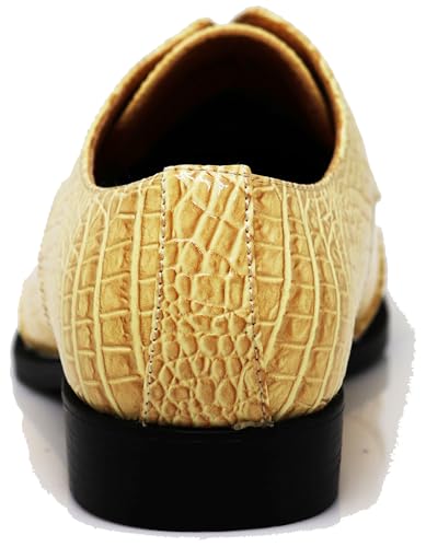 Image of STW Men's Alligator Crocodile Print Oxfords Fashion Lace Up Dress Shoes