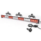 SMALLFATW Emergency Strobe Light Bar 30" 28 LED 13 Flashing Modes, Traffic Advisor Firefighter Light