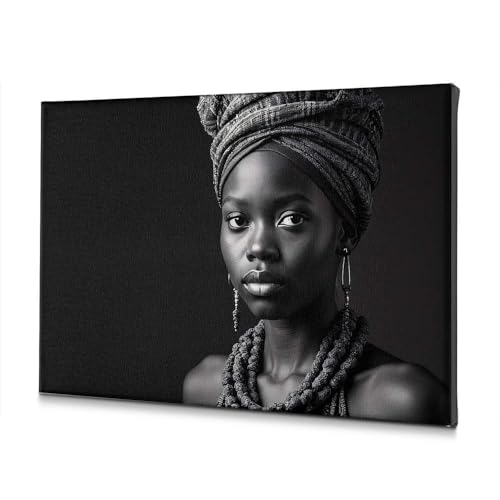 Toile décorative de salle de bain chic femme au foulard 40x60cm pour ambiance spa