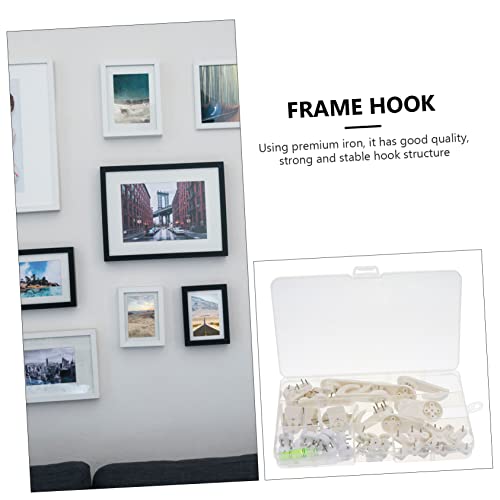 Image of jojofuny Wall Hooks for Frames Traceless Painting Hooks Hard Wall Nails and Easy to Install for Hanging Photos Art Home