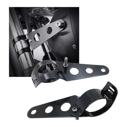 Motorcycle Headlight Bracket,Universal Headlight Ear Brackets, 2pcs Adjustable Motorcycle Headlight Mount Brackets Fork Racer 38mm-51mm(Black) Cover