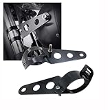 Motorcycle Headlight Bracket,Universal Headlight Ear Brackets, 2pcs Adjustable Motorcycle Headlight Mount Brackets Fork Racer 38mm-51mm(Black)