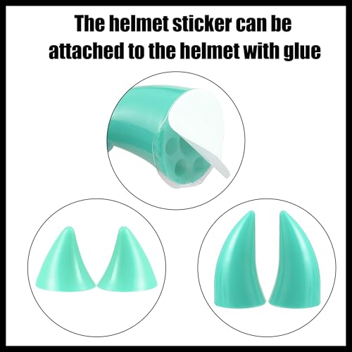 Hihaha 1 Set Cat Ears Style Attachments Helmet Devil Horn Decoration Stick with Suction Cup Helmet Cover Sticker for Motorcycle Bicycle Scooter Blue Durable Material - Thumbnail 4