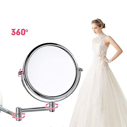 Miroir de maquillage 7 pouces JCAKES en métal HD double face rigide - 7
