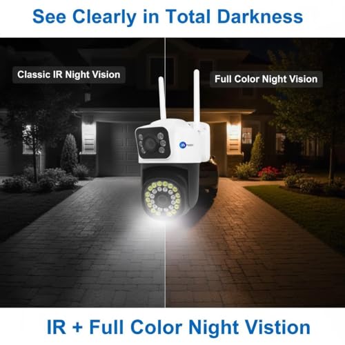 Image of Maizic Smarthome Mini SuperCamX 36IR Dual Lens 5MP+5MP Wireless Outdoor CCTV Camera | Dual Screen View | Color Night Vision | AI Human Detection | 2-Way Audio | WiFi Security Camera