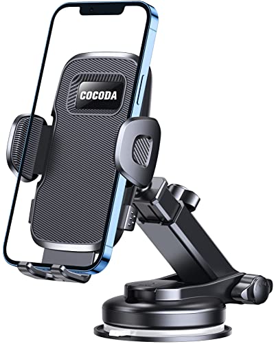 Cocoda Phone Mount for Car, [Thick Case Friendly] [Military-Grade Suction] Car Phone Holder Mount for Dashboard & Windshield, 360Â° Rotate Car Mount Compatible with iPhone 13 12 Pro Max, 4â€-7â€ Phones