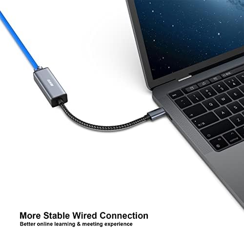 BENFEI USB-C to Ethernet Adapter, USB Type-C (Thunderbolt 3/4) to RJ45 Gigabit Ethernet LAN Network Adapter Compatible with iPhone 15 Pro/Max, MacBook Pro/Air 2023, iPad Pro,iMac, S23, XPS 17 and More - 2