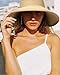 Camptrace Sun Visors for Women Wide Brim Beach Hat Foldable Straw Visor Hat Ponytail Summer Packable UPF 50+