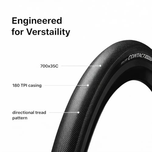 Image of Contact Speed 700x35C Hybrid /Road Bike Bicycle tyre | Lightweight & Smooth Rolling | Universal Fit | Perfect for City Riding, Leisure Riding & Commute (2 Tyres)