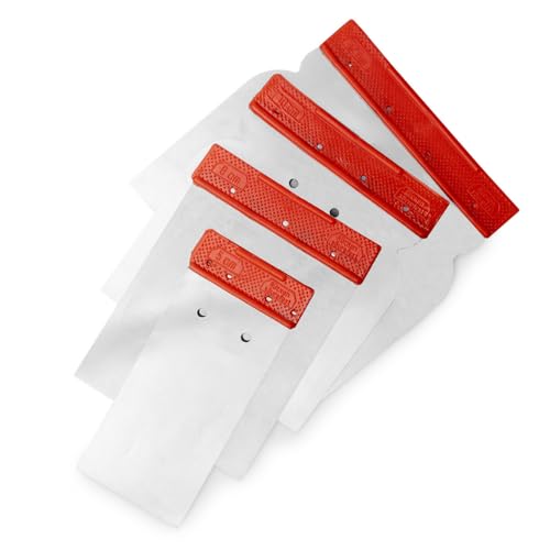 PENNELLIFICIO 2000 | Juego de 4 espátulas japonesas profesionales de acero inoxidable, agarre ergonómico, ideal para estuco, ancho 60/80/100/120