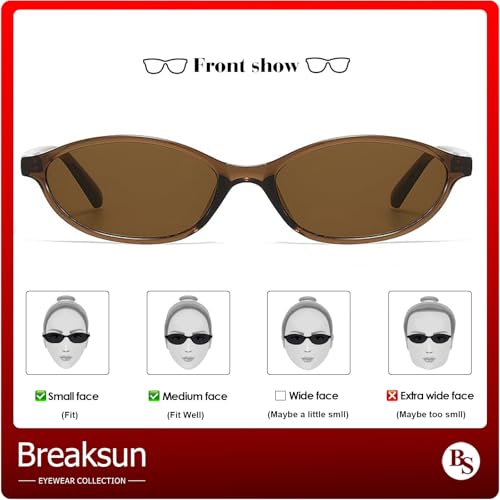 Retro Oval Sunglasses for Women Trendy Oval Narrow Cat Eye Sunnies 90s Vintage Shades4