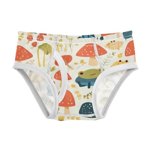 KLL Cute Frogs and Safari Mushrooms Smoke Toddler Boys' Comfort Underwear Breathable Children Undies