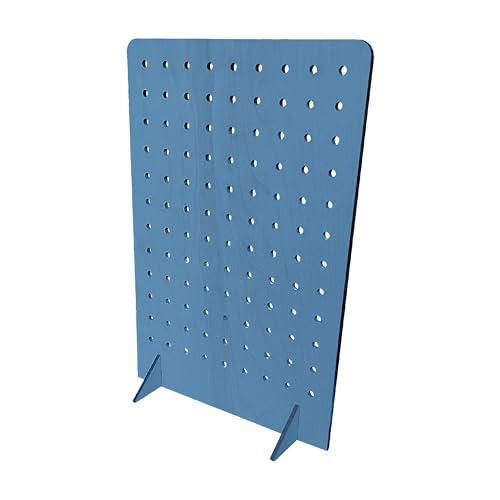 Torched Pegboard Display Stand for Jewelry, Craft Shows, Selling, Vendor Events, Tools, Peg Board Accessories Rack Organizer, Large 9.75" L x 4.3" W x 14" H, Blue