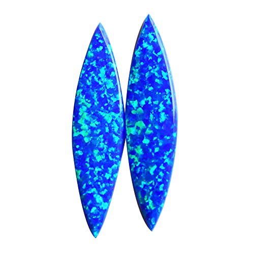 Opale de feu bleu vert 42x18mm pour fabrication de bijoux et cabochons de gemme