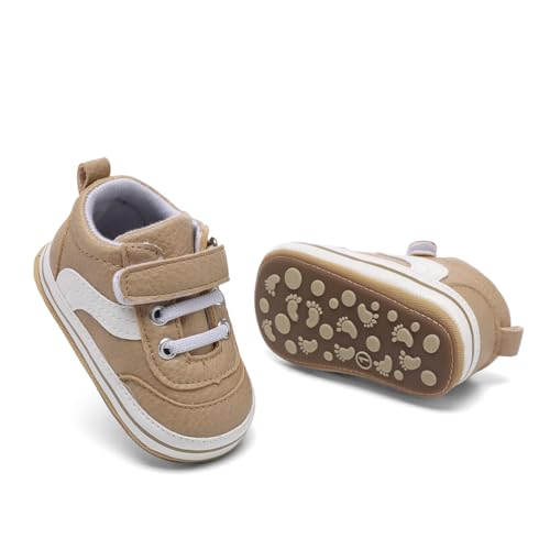 Image of Clowora Baby Boys Girls Shoes Non-Slip Rubber Sole Sneakers Infant First Walking Toddler Crib Shoes Newborn Loafers Flats.