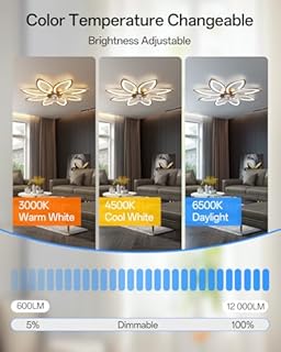 90 cm Lampadario Ventilatore da Soffitto Con Telecomando Led Dimmerabile Pale da Soffitto Design DC Plafoniera Fiore Led Reversibile 6 Velocità Lampadari a Ventola per Camera da Letto Cucina,Oro