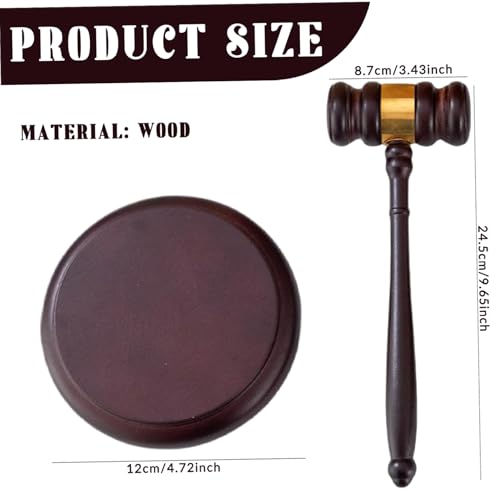 Martillo de juez de madera para mesas directivas y despachos 6