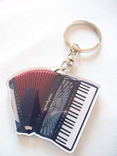MUSIC LEGENDS COLLECTION - Akkordeon-Keychain, Acryl-Schlüsselanhänger in Form eines Akkordeons, Schwarz
