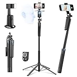 Auto Face Tracking Selfie Stick Tripod for iPhone 70.9' Automatic Portable Phone Camera Tripod Stand with Wireless Remote, 360 Rotation Follows Your Movement for Video Recording, Travel, Vlogging