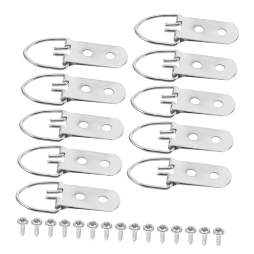 Image of Picture Hanging Hooks,Wall Image Hook,Pcs Heavy Duty D-Ring Picture Hangers Iron Artwork Hangers D-Hook Frame for Wall Decor Mounting Hardware