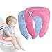 Seggiolino da bagno pieghevole, riduttore di WC di sicurezza, portatile, per bambini, riduttore di viaggio, coprisedile antiscivolo, con borsa portaoggetti per neonati, ragazzi, ragazze, blu e rosa