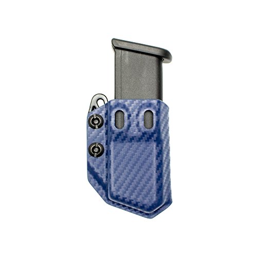 Universal 9Mm/.40 Double Stack Mag Carrier- Tulster Echo Carrier Iwb/Owb (Police Blue Carbon Fiber) #TOP1