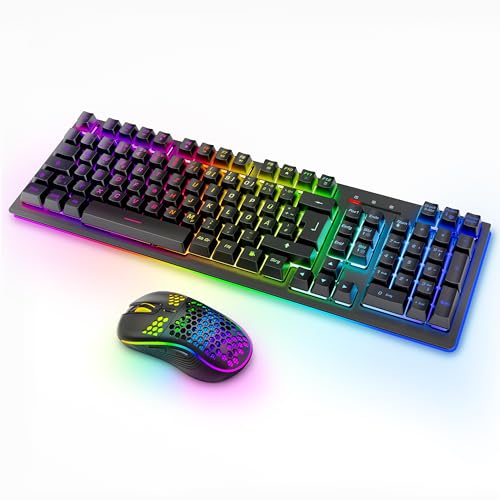 MOOJAY Tastiera e mouse wireless con retroilluminazione RGB, ricaricabile 2,4 G, tastiera da gioco luminosa con mouse ergonomico senza fili, doppia modalità, per PC/laptop/Windows, colore nero MOOJAY Tastiera e mouse wireless con retroilluminazione RGB, ricaricabile 2,4 G, tastiera da gioco luminosa con mouse ergonomico senza fili, doppia modalità, per PC/laptop/Windows, colore nero