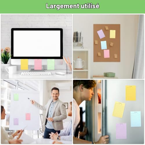 APOMOONS Lot de 6 blocs de notes autocollantes - 300 feuilles - Notes autocollantes - Bloc-notes à faire - Marqueur de page - Bloc-notes ligné - Planificateur de notes - Rappel pour l'école, le bureau – vue 7