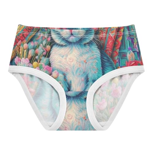 Cotton Girls Underwear Toddlers Cute Cat Flowers Colorful Panties Little Girl Cartoon Kids Undies Briefs 2t
