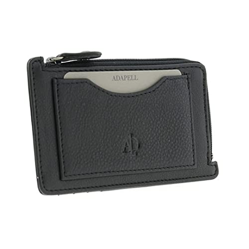 Adapell Monedero - Monedero Piel - Monedero Tarjetero Hombre - Monedero Mujer - Monedero, Tarjetero - Capacidad 4 Tarjetas (Negro) Cover