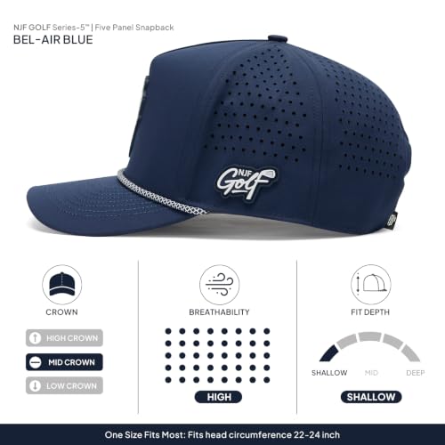 Image of Men's Golf Hat with Tee Holder & Magnetic Ball Marker | Breathable Performance Golfing Hat for Men | Water-Resistant Rope Golf Cap | Moisture-Wicking Snapback Golfing Hats