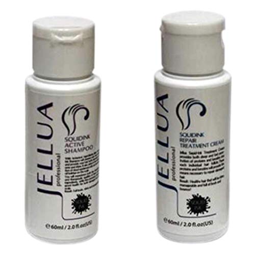 JELLUA PROFESSIONAL SQUIDINK ACTIVE SHAMPOO & REPAIR TREATMENT CREAM 2oz SET by Jellua