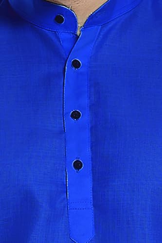 Image of DIVISIVE Men's Plain Cotton Blend Linen Slim Fit Kurta Pyjama Set