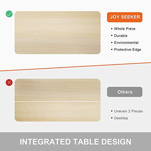 Joy Seeker Electric Standing Desk With Drawers And Usb Ports, Whole Piece 48 X 24 Inches Adjustable Height Desk, Modern Sit Stand Up Desk ,Ergonomic Rising Desk For Home Office Workstation, Light Wood #TOP4