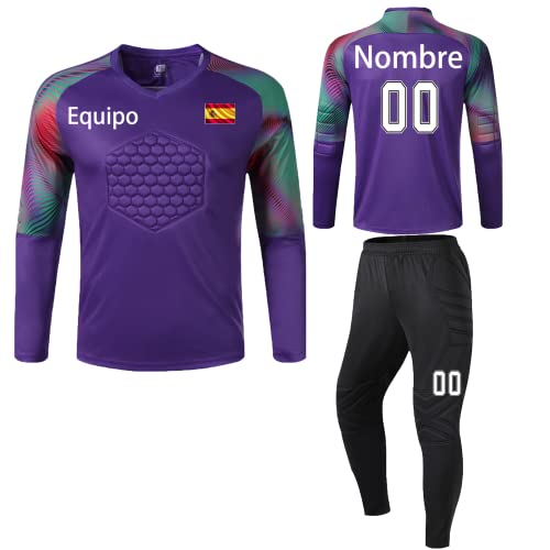 LAIFU Equipaciones de Portero Personalizado (Camiseta de Portero + pantalón Corto o pantalón) - Camiseta de Portero de Fútbo para Adulto Juvenil