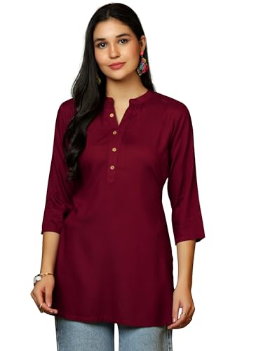 Image of Libas Womens Solid Viscose Straight Kurti for Women Suit