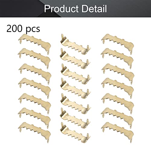 Image of MroMax 200PCS No Nail Sawtooth Picture Hangers 1.02 inch Nailess Zinc Plated for Hard and Soft Wood Frames Hanging Gold