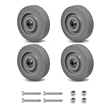 4 Inch Thermoplastic Rubber Caster Wheels (Set of 4) – Heavy Duty, Precision Bearing, Non-Marking, 250 lbs Load Capacity Each, Floor Protective, Ideal for Industrial Carts and Equipment