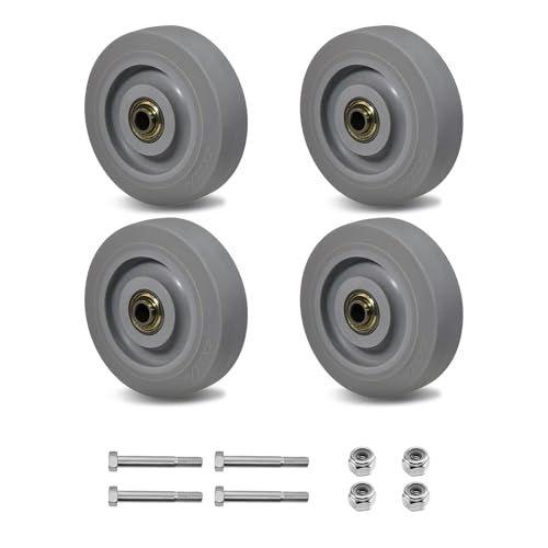 4 Inch Heavy Duty Thermoplastic Rubber Caster Wheels (Set of 4)