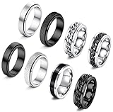 ❃ ANILLOS DE REGALO PARA HOMBRES ❃ Consulte la Última imagen para la selección del tamaño del anillo. Los anillos de acero inoxidable para hombre están empaquetados en una exquisita bolsa de franela negra, se pueden enviar directamente como regalo. Regalo perfecto para él, esposo, papá, novio, familia, amigos y amante en: cumpleaños, día de San Valentín, día del padre, Navidad, etc.