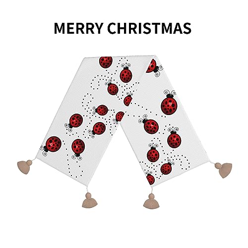 Chemin de table rustique avec motifs de coccinelles pour offrir à Noël - 8