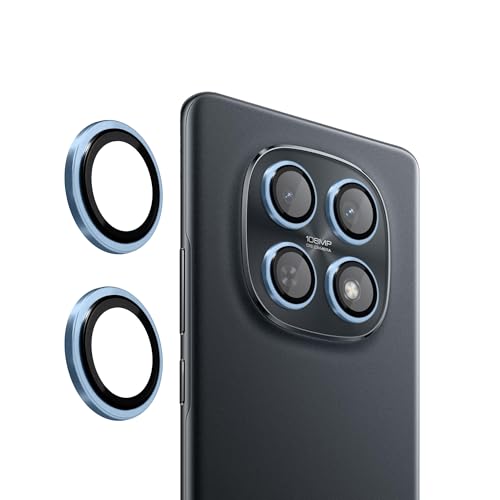 Image of Amazon Brand - Solimo Camera Glass Lens Protector Ring for Redmi Note 15 Pro 5G Case Friendly with Edge to Edge Coverage and Easy Installation (Blue)