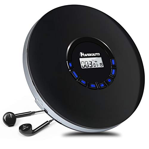 Rechargeable Portable CD Player for Car, Compact Personal CD Player with LED Backlit
